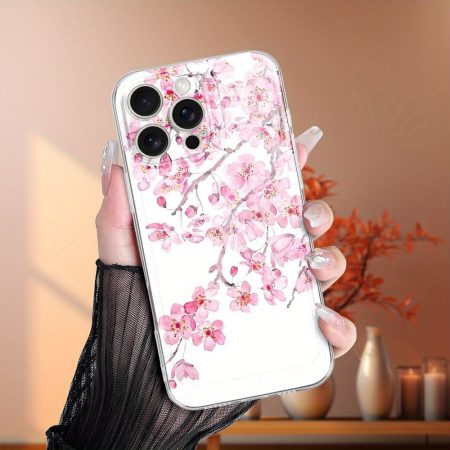 Sakura Silicone Phone Case, Suitable for Iphone 16/ 15/ 14/ 13 Series, Soft Touch, Camera Protection, Rich Colors, Thin And Light Phone