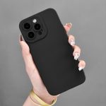 Pure Black Mobile Phone Case Full-Body Protection Shockproof Anti-fall TPU Soft Rubber Case Color: Transparent White Black for Men Women for iPhone 15 14 13 12 11 XS XR X 7 8 Mini Plus Pro Max SE