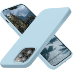 Designed for iPhone 13 Pro Max Case, Silicone Ultra Slim Shockproof Protective Phone Case with [Soft Anti-Scratch Microfiber Lining], 6.7 inch, Sky Blue