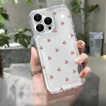 Transparent small cherry is suitable for 7/8Plus full anti-drop soft shell, simple high-end air cushion, suitable for Iphone14Promax Apple 13 mobile phone case, couple Xsmax new 12Pro anti-drop Xr matte 11 Men's and Women's 13 all-inclusive 15PRO soft she